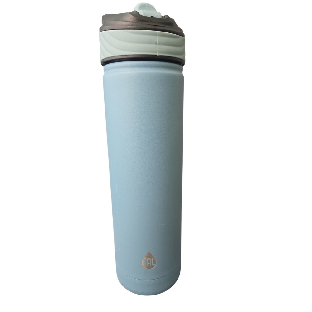TAL Insulated Tumbler‎ Water Bottle Light Blue Straw Lid Travel 26 OZ